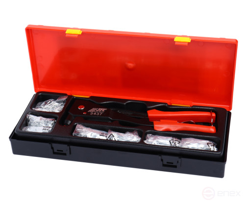 Заклепочник ручной вытяжной с набором заклепок JTC