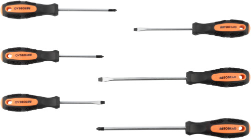 Screwdriver Set (Avtodor) 6pr.(with round rod) (30770)
