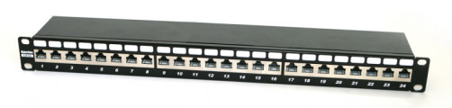 PP2-19-24-8P8C-C6A-SH-110D Патч-панель 19", 1U, 24 порта RJ-45 полн. экран., категория 6A, Dual IDC