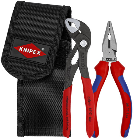 A set of SHGI in a belt bag for tools, 2 items, complete set: KN-0822145 pliers, KN-8701150 KNIPEX COBRA® adjustable pliers