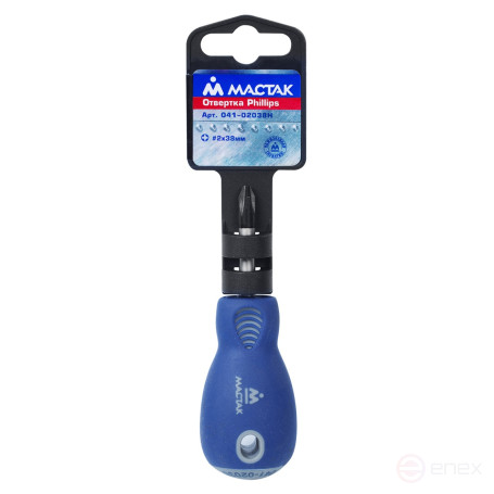 Отвертка крестовая Phillips №2, 38 мм, держатель МАСТАК 041-02038H