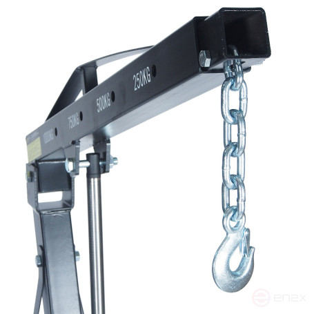 Кран подкатной ER-11314 для снятия двигателя, грузоподъемность 1т подъем 2200мм складной (в 2-х коробках) ЭВРИКА /1 NEW