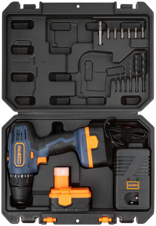 MAX-PRO Cordless Screwdriver 12 V; 2 speeds 0-350/0-1100 rpm; 10 mm; 27 Nm; 2 batteries (Ni-Cd) x1.5 Ah; 15+1; 1 hour; speed control