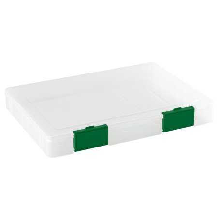Document folder STAMM A4, 235*310*40mm, plastic, transparent, green latches