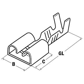 Гильза плоская штепсельная 0.5-1.25/2.8x0.5 (упак.200шт)