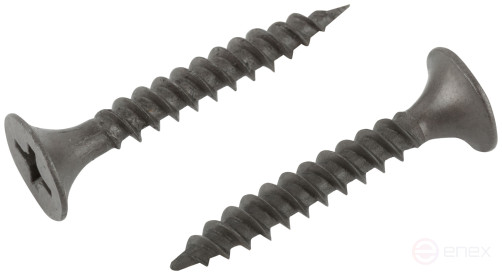 Саморезы черные по гипроку к металлу 3,5 х 25 (фасовка 30 шт)