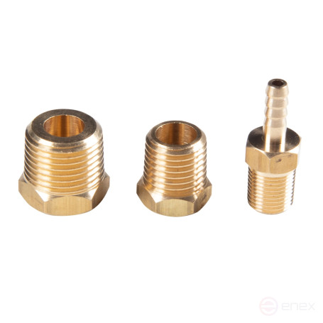 Vacuum gauge, from -0.7 to 0.7 bar, adapter kit, 5 pieces MASTER 120-30003C