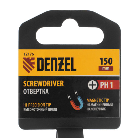 Screwdriver PH1x150 mm, CrV, three-component handle Denzel