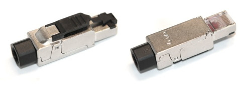 PLUF-8P8C-S-C6-SH Connector RJ-45 (8P8C) for twisted pair, field sealing, category 6, shielded, for single-core cable (outer diameter of cable 6-8 mm, 23-26 AWG), winding shank