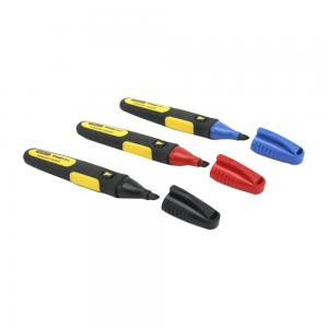 Set of 3 multi-colored FatMax markers with flat tips (black-red-blue) STANLEY 0-47-315