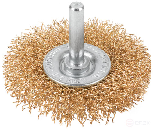 Щетка для дрели, тип "Плоская", латун. витая проволока 0,3 мм, 65 мм, блистер, CUTOP Profi