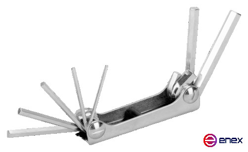 Набор шестигранных складных Г-образных ключей с цинковым покрытием 2,5 - 10 мм, 7 шт
