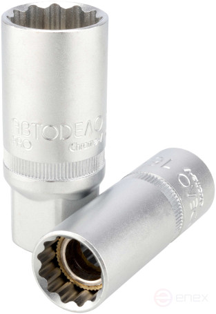 Ключ свечной *16 с магнитом (Головка 12PT; DR1/2") АвтоDело PRO (39261)