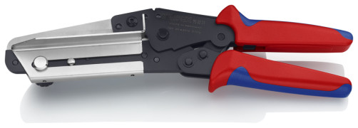 Ножницы для реза пластмассы и кабель-каналов (до 4 мм), нож сменный 110 мм, L-275 мм, легкий рез за счёт спец. коленчатого рычага, чёрн., 2-к ручки