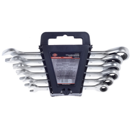 Набор ключей комбинированных трещоточных 8-17 мм AV Steel 6 предметов
