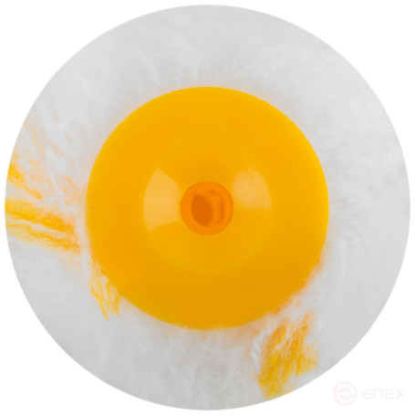 Ролик сменный полиакриловый белый с желтой полосой "миди", диам. 30/54 мм; ворс 12 мм, 150 мм