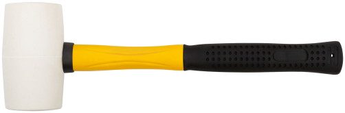 Киянка резиновая белая, фиберглассовая ручка 50 мм (340 гр)