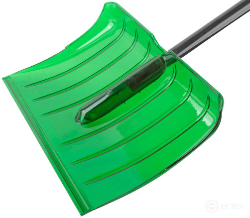 Snow shovel, polycarbonate, aluminum handle, large 520x375x1350 mm