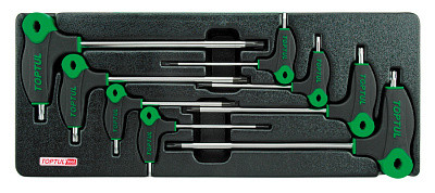 Набор отверток Torx с L-образной ручкой T10-T50, 8 предметов в ложементе TOPTUL GAAT0812