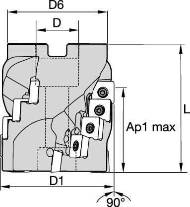 Фреза 50A3RS90SD12L32