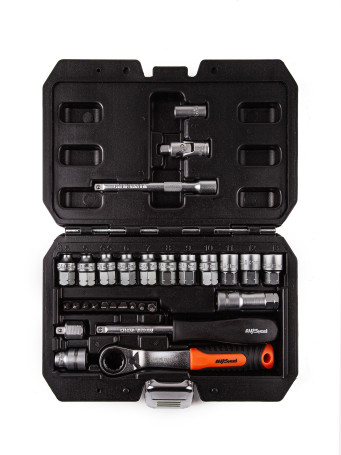 Набор проходных головок 1/4 29 предметов AV Steel AV-011029