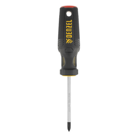 Screwdriver PH0x100 mm, CrV, three-component handle Denzel