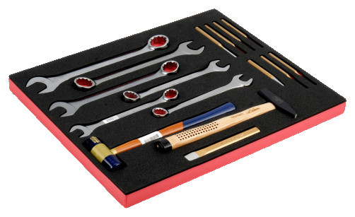 Fit&Go Набор комбинированных ключей + ударный инструмент в ложементе, 16 предметов