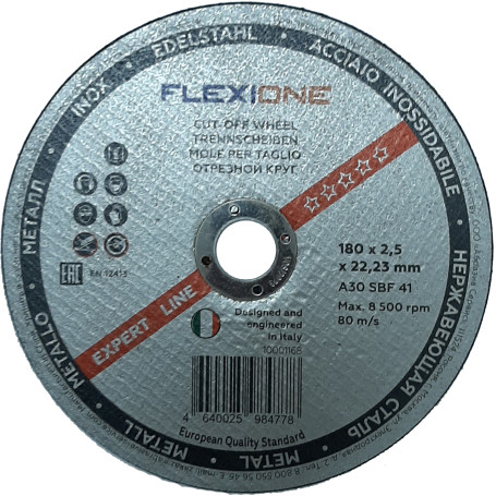 Cutting wheel metal/stainless steel 180x2.5x22.23 A30 SBF 41 Flexione Expert