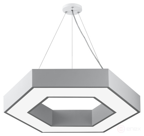 ERA Geometria LED Lamp SPO-123-W-40K-045 Hexagon 45W 4000K 2900Lm IP40 600*80 White Hanging Driver inside