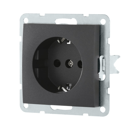 Socket with a/c, with blinds (black velvet) LK60