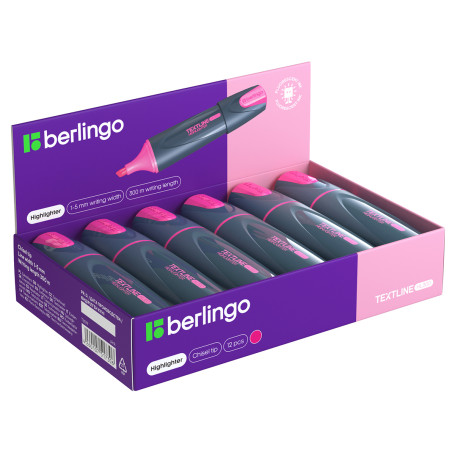 Текстовыделитель Berlingo "Textline HL300" розовый, 1-5 мм