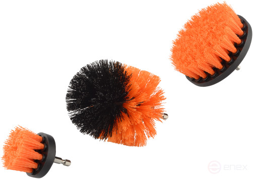 Набор щеток нейлоновых для дрели 3шт (D-50/80/130; 1/4"HEX хвостовик) АвтоDело 41045