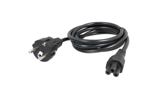 RIPO 0.5m power cable, Schuko S22-C5 (3*0.75 mm2) 10A, black, corner plug, grounded (for laptop)