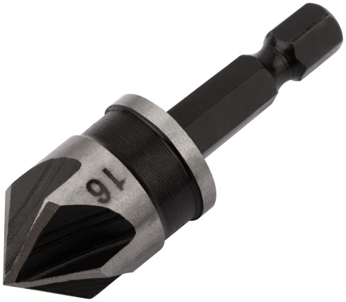 Conical countersink, alloy steel, bit shank, 16 mm