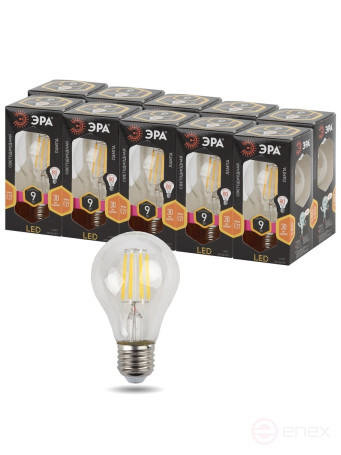 LED Lamp ERA F-LED A60-9W-827-E27 9W Filament Pear Warm White Light E27