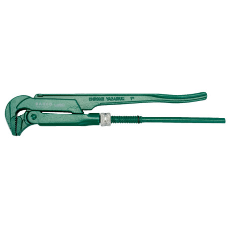 1 1/2" Swedish type 90° pipe wrench with green powder coating, 420 mm
