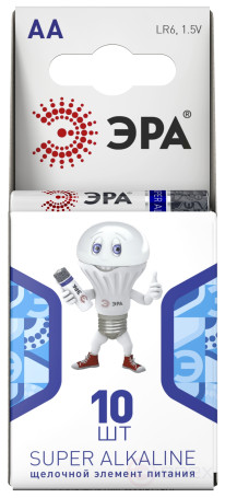 Батарейки ЭРА LR6-10BL компактный SUPER Alkaline