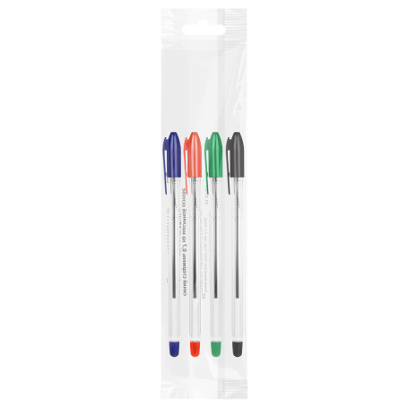 A set of ballpoint pens STAMM "VeGa" 4 pcs., 04tsv., 0.7mm, European weight