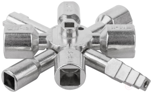 Ключ универсальный для электрошкафов 10-в-1, двусторонняя CrV бита РН2/SL7