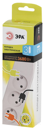 ERA K-3 block 3 sockets without grounding white