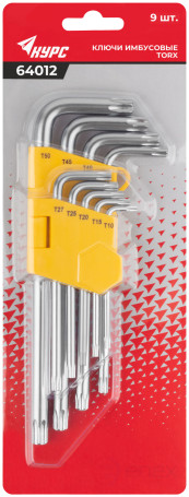 Ключи "звездочки" 9 шт. 40Cr, Т10-Т50, в пластиковом держателе
