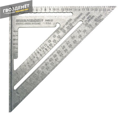 Metric Square protractor, 25 cm, Swanson Metric Speed Square EU202