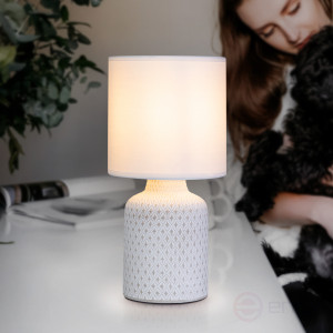 7043-502 Настольная лампа Rivoli Sabrina 7043-502 1 * Е14 40 Вт керамика белая с абажуром