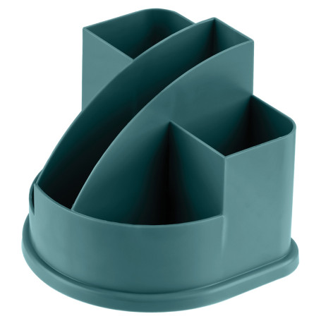 Настольная подставка СТАММ "Авангард", пластиковая, темно-зеленая