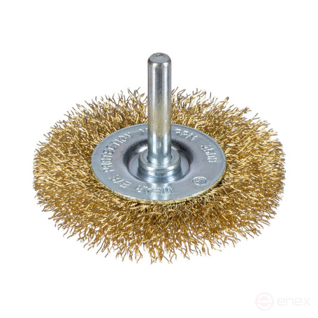 Щетка 849 диск., гофр. ЛАТУНЬ для дрелей хв 6 мм D100 мм BS 0,3 уп. 1/15/45