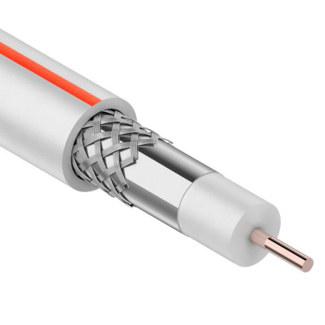 Coaxial cable ProConnect SAT 50 M, CCS/Al/Al, 75%, 75 Ohm, 100 m bay, white