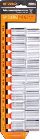 Набор головок высоких 12пр (DR1/2"; 6РТ; 10-22мм; холдер) (АвтоDело) 39854