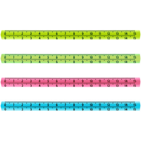15cm STAMM ruler, plastic, triangular, transparent, neon colors, assorted, European weight