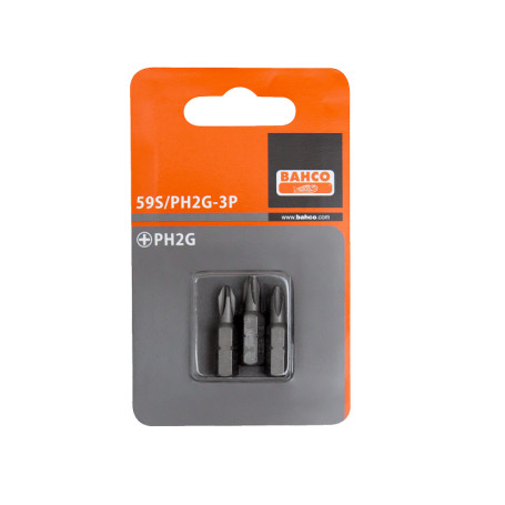 3XBits for Phillips PH2 screws, 25 mm in a blister