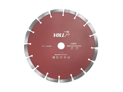 Диск алмазный сегментный СТАНДАРТ для железобетона VOLL 230х2,6х10х22,23